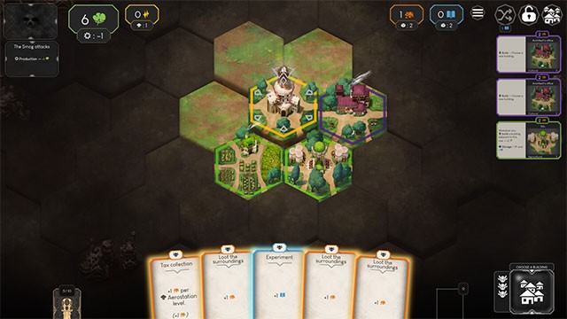 Sắp xếp các công trình hợp lý dựa trên thẻ bài sở hữu trong game Dawnmaker