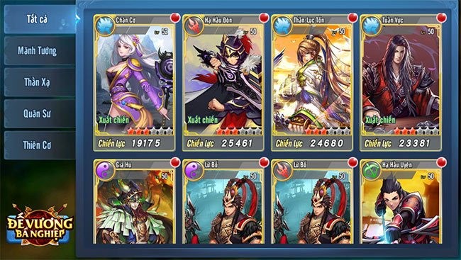 Hệ thống nhân vật trong De Vuong Ba Nghiep