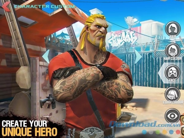 Dead Rivals cho Android để người chơi tự do tạo hình nhân vật theo ý thích