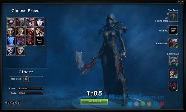 Lựa chọn nhân vật trong từng chủng