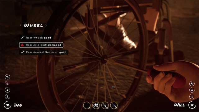 Đảm bảo an toàn cho người cha bằng cách thường xuyên kiểm tra xe lăn