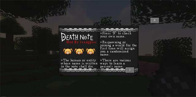 Death Note Mod 1.16.5 sẽ thêm Death Note (Cuốn Sổ Tử Thần) vào Minecraft