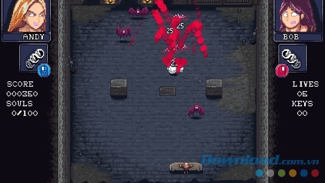 Tiêu diệt bầy lũ quái vật xuất hiện trong game phá gạch cho máy tính Death's Hangover