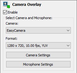 Tính năng overlay webcam của Debut Video Capture