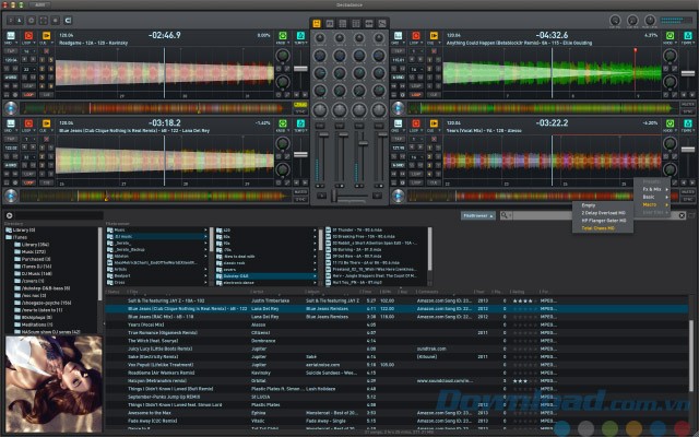 Giao diện của Deckadance cho Mac