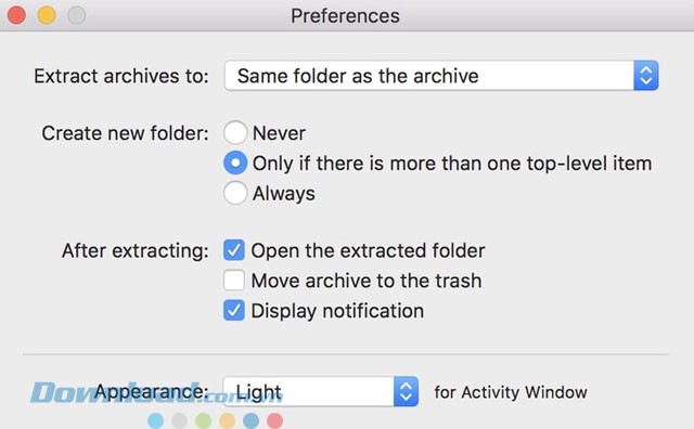 Lựa chọn cài đặt ứng dụng