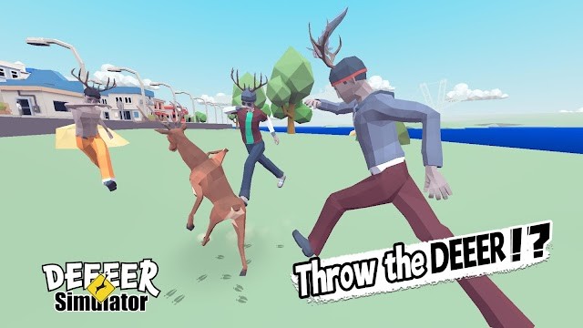Trở thành con dê, trêu chọc, tấn công mọi người trong thị trấn trong game DEEEER Simulator