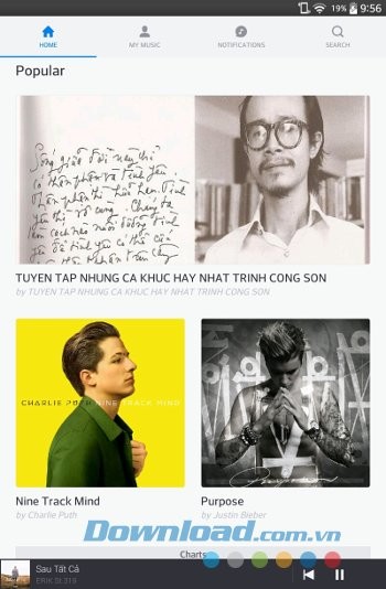 Giao diện chính của Deezer