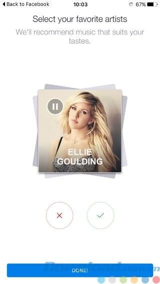 Chọn nghệ sĩ quan tâm