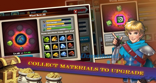 Thu thập các vật phẩm để nâng cấp trò chơi