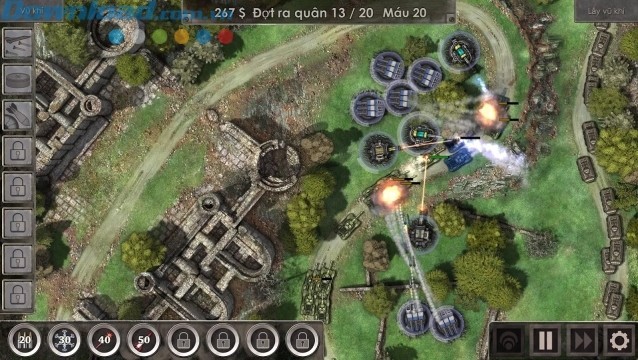 Đặt tháp pháo ở vị trí hợp lý để chúng hỗ trợ và tăng cường sức mạnh lẫn nhau