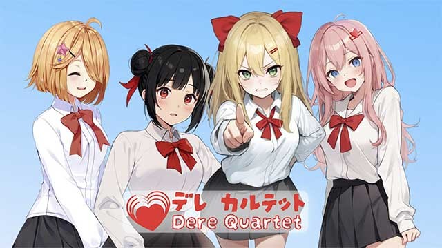 Dere Quartet là game visual novel học đường về bốn cô gái dễ thương