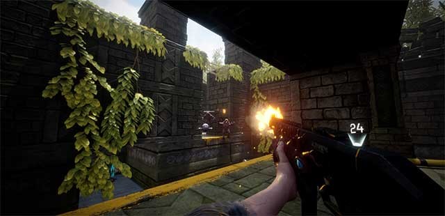 Chiến đấu với đám quái vật từ thế giới khác trong game bắn súng Descentium