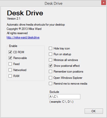 Giao diện làm việc của Desk Drive