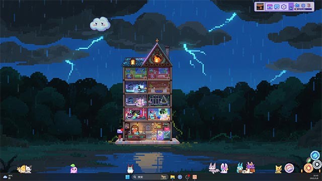 Mở khóa nhiều loại pet, lai ghép giống và công trình khi tiến bộ trong Desk Paws game