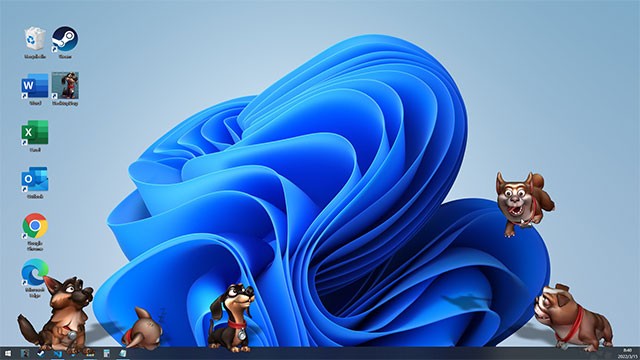 Đàn cún trong Desktop Dog game do AI điều khiển