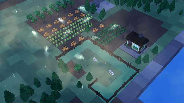 Nếu chơi vào ban đêm, trang trại cũng sẽ hiển thị thời gian ban đêm