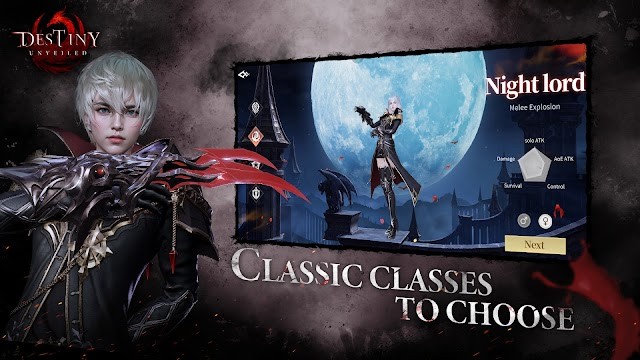 Chọn giữa các lớp nhân vật cổ điển trong game Destiny Unveiled