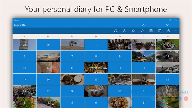 Giao diện phần mềm Diarium