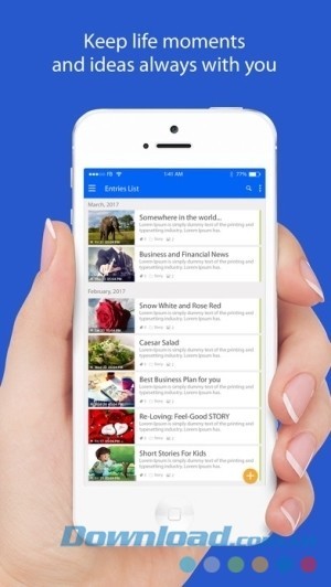 ứng dụng nhật ký Diaro cho iOS