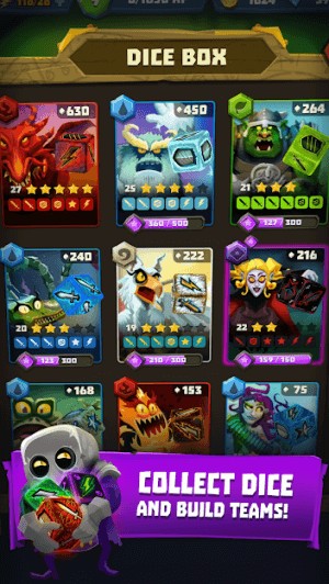 Thu thập xúc xắc và xây dựng đội của bạn