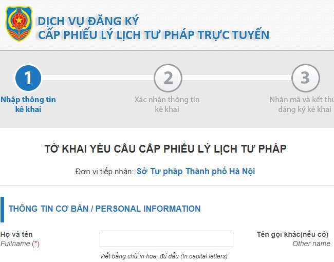 Thủ tục đăng ký của thành phố Hà Nội
