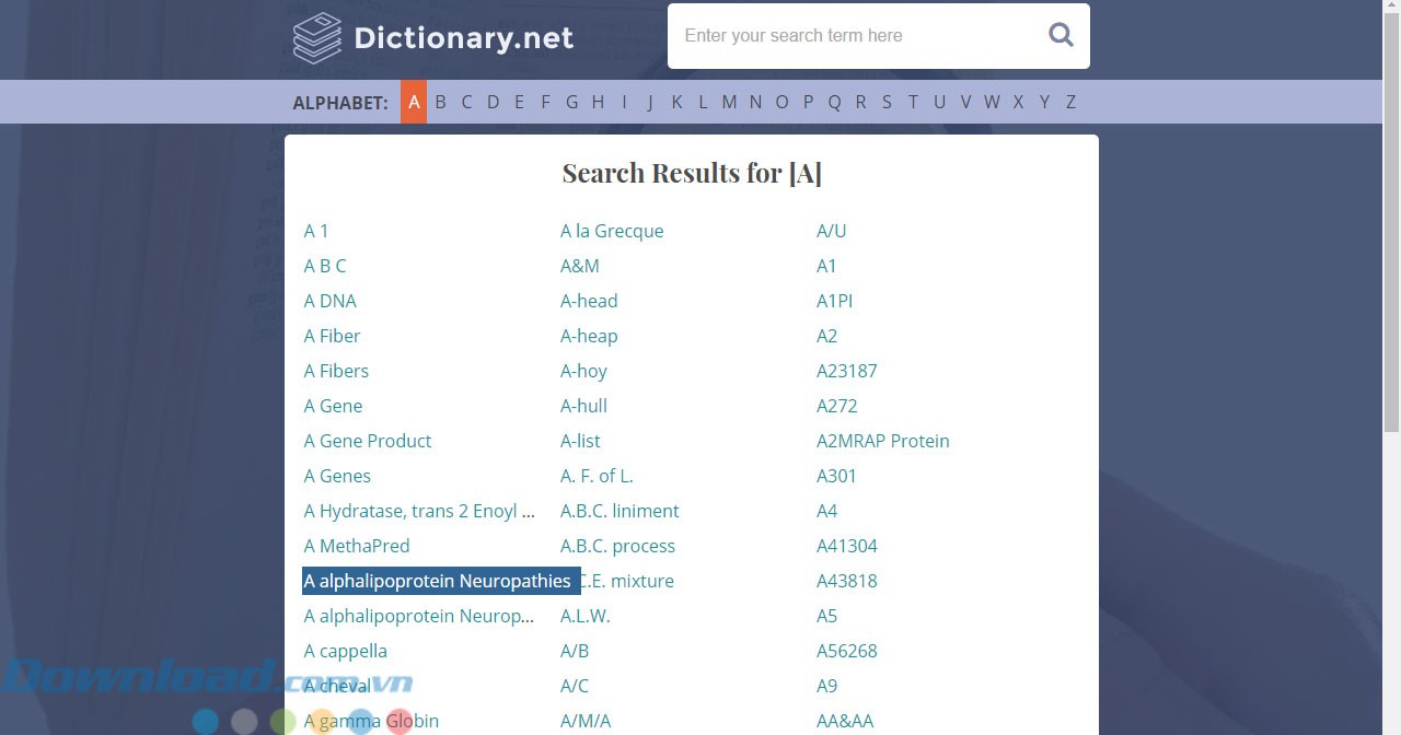 Giao diện Dictionary.net