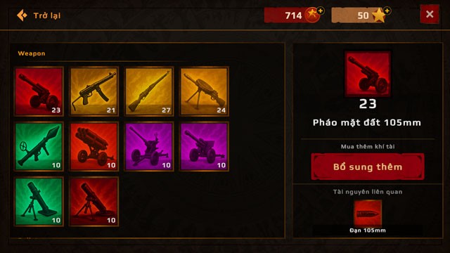 Người chơi có thể sử dụng nhiều loại vũ khí khác nhau