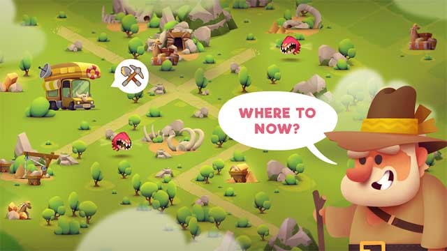 Thám hiểm nhiều địa điểm khác nhau trong Diggy Dog 2 for Android