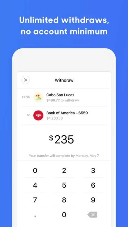 Rút tiền không giới hạn, không mất phí