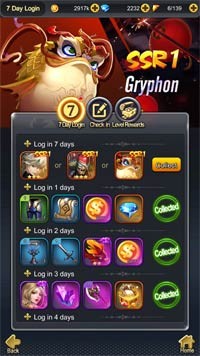 Nhận quà hàng ngày khi đăng nhập