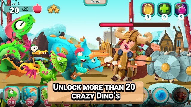 Mở khóa hơn 20 khủng long độc đáo trong Dino Bash: Travel Through Time
