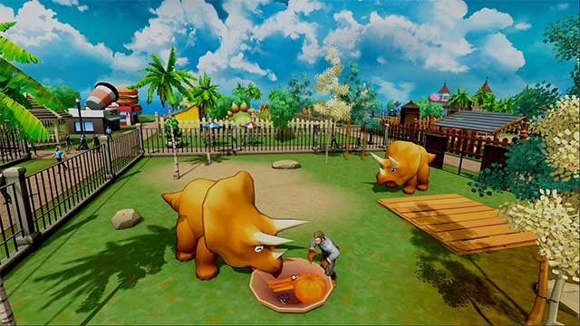 Dino Park Manager là game xây dựng công viên khủng long phong cách hoạt hình