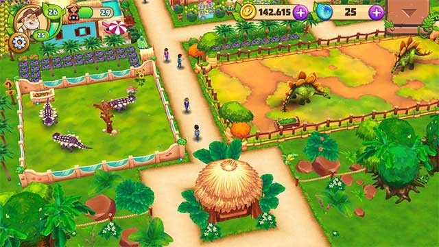 Thiết kế và trang trí công viên theo cách bạn thích trong game Dinosaur Park