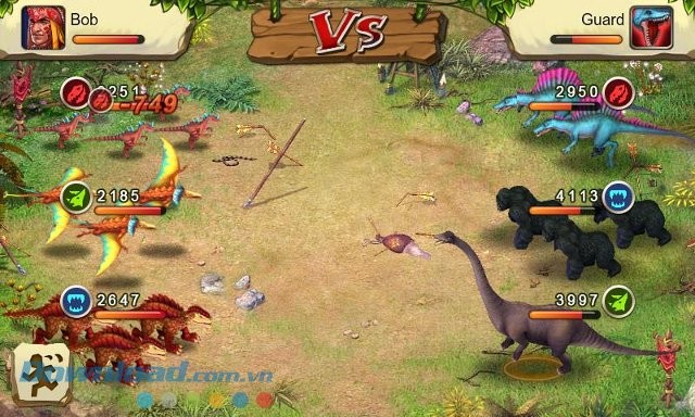 Những màn đấu kịch tính trong game Dinosaur War