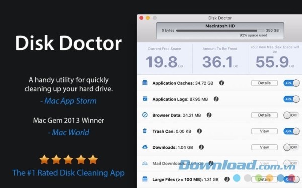 Disk Doctor cho Mac là ứng dụng dọn dẹp ổ đĩa chuyên nghiệp