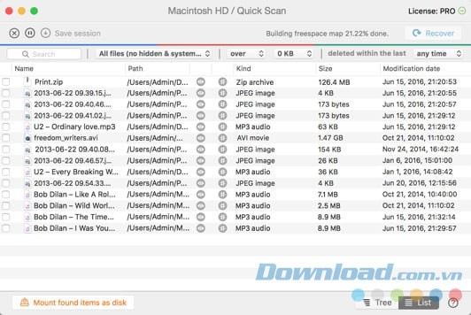 Giao diện Disk Drill for Mac