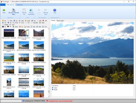 DiskDigger mới nhất hỗ trợ thêm nhiều định dạng ảnh, âm thanh...