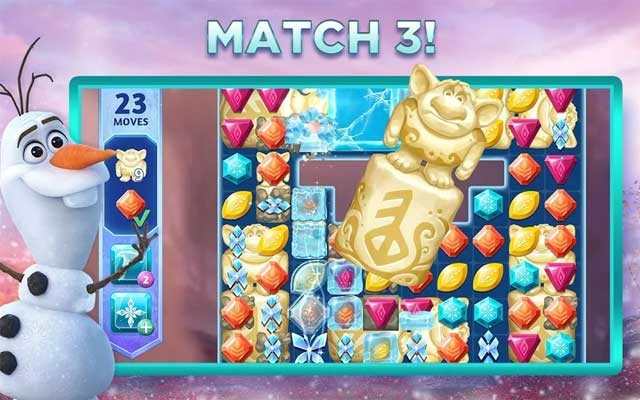 Disney Frozen Adventures là game match-3 mới lấy cảm hứng từ 2 phần phim Frozen