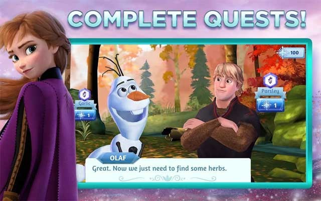 Hoàn thành mọi nhiệm vụ trong Frozen Adventures để mở khóa các giải thưởng đặc biệt