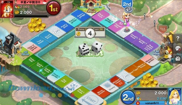 Giao diện màn chơi game Disney Magical Dice