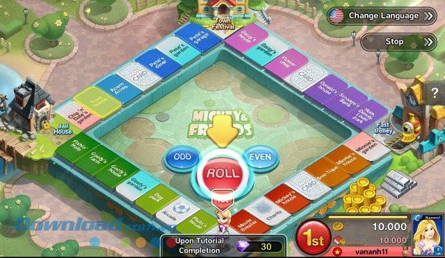 Tung xúc xắc trong game Disney Magical Dice