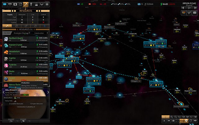 Tích cực khai thác tài nguyên và tiềm năng trong vũ trụ Distant Worlds II