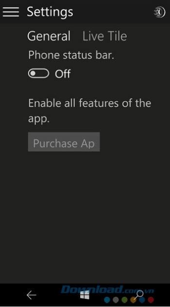 Các lựa chọn thiết lập