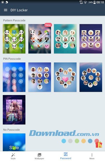 Giao diện sử dụng của ứng dụng Solo Locker