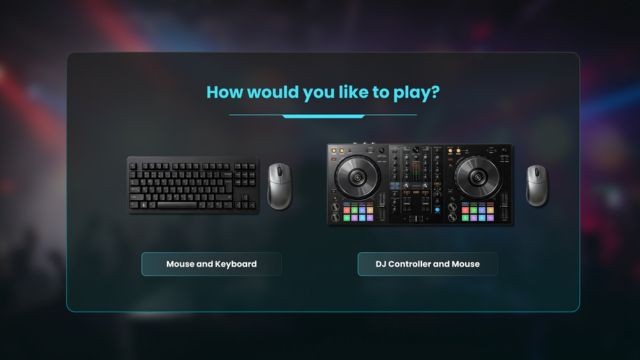 Trải nghiệm DJ Life Simulator với chuột/bàn phím hoặc bộ điều khiển DJ