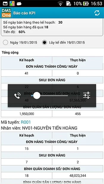 Đơn hàng trên Dms One