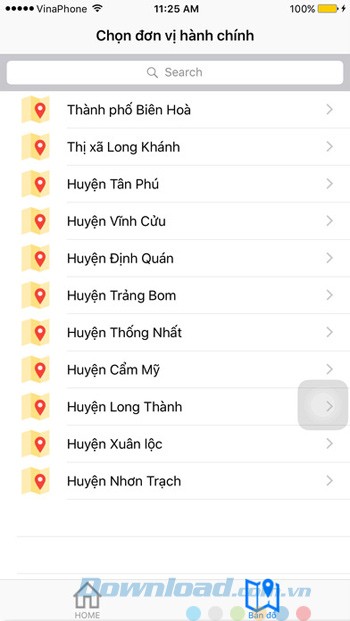 Chọn đơn vị hành chính