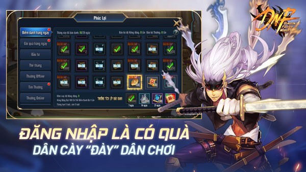 Nhập nhiều phần quá hấp dẫn khi đăng nhập mỗi ngày