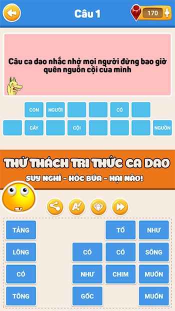 Câu hỏi Đoán Ca Dao